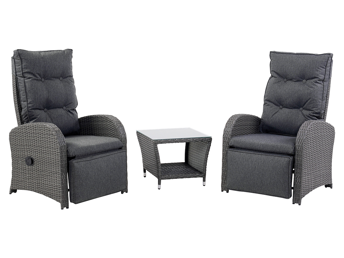 NABBI Salton záhradný set z umelého ratanu sivá NABBI Salton záhradný set z umelého ratanu sivá