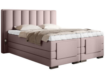 NABBI Vajana 140 elektrická polohovacia manželská posteľ svetloružová