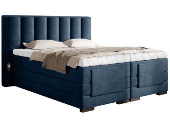 NABBI Vajana 140 elektrická polohovacia manželská posteľ tmavomodrá