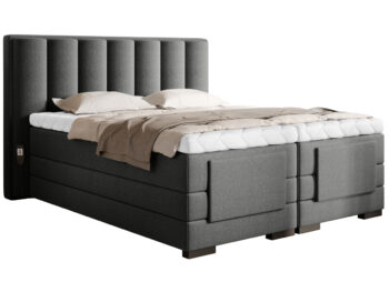 NABBI Vajana 140 elektrická polohovacia manželská posteľ tmavosivá