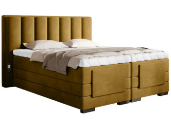 NABBI Vajana 160 elektrická polohovacia manželská posteľ horčicová