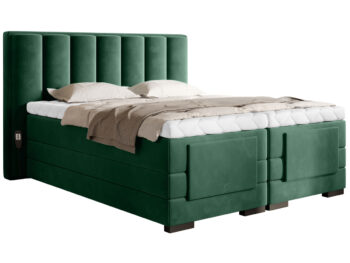NABBI Vajana 160 elektrická polohovacia manželská posteľ tmavozelená
