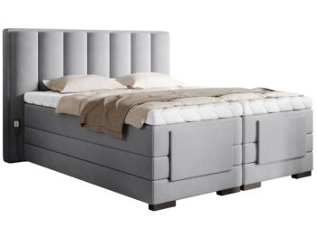 NABBI Vajana 180 elektrická polohovacia manželská posteľ svetlosivá