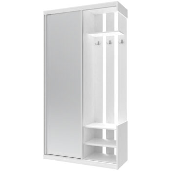 NABBI Valter predsieňová skriňa s posuvnými dverami a zrkadlom biela