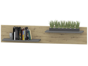 NABBI Vilander polica sivý grafit / dub artisan