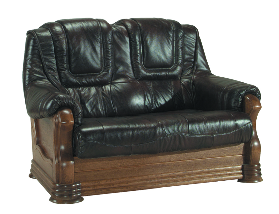 PYKA Aneta II kožená dvojsedačka drevo D3 / tmavohnedá (DTS53) PYKA Aneta II kožená dvojsedačka drevo D3 / tmavohnedá (DTS53)