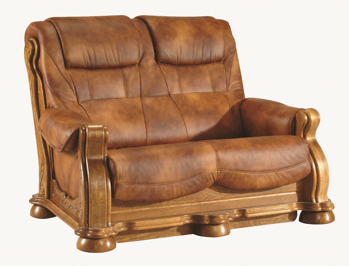 PYKA Cezar II kožená dvojsedačka drevo D3 / svetlohnedá (S45) PYKA Cezar II kožená dvojsedačka drevo D3 / svetlohnedá (S45)