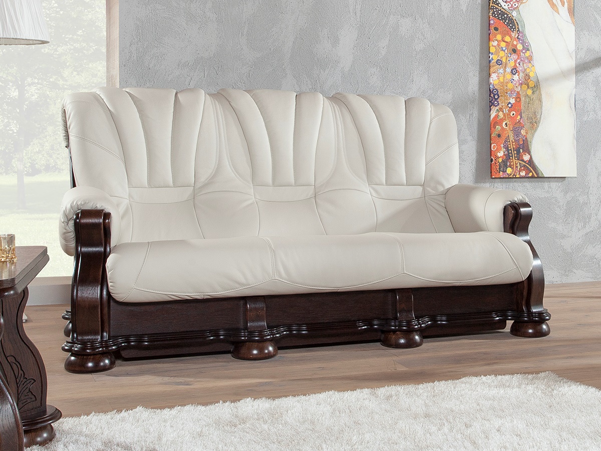 PYKA Cezar III kožená trojsedačka wenge / biela (White snow) PYKA Cezar III kožená trojsedačka wenge / biela (White snow)