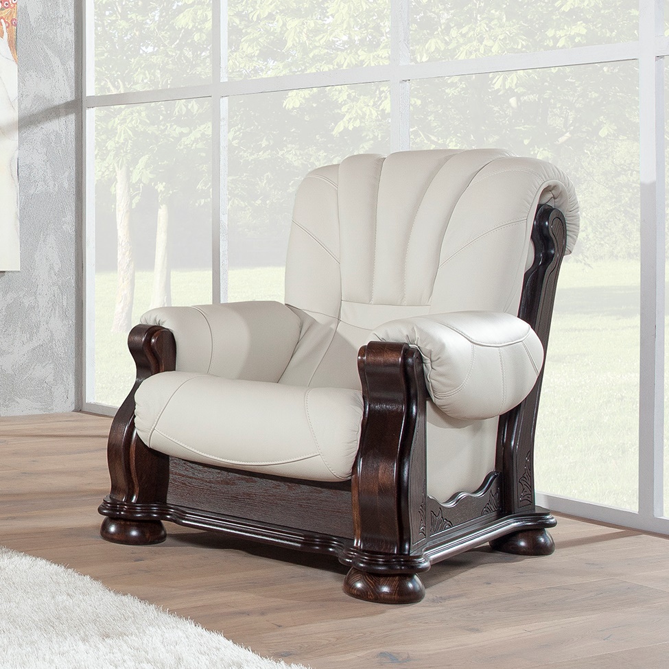 PYKA Cezar III kožené kreslo wenge / biela (White snow) PYKA Cezar III kožené kreslo wenge / biela (White snow)