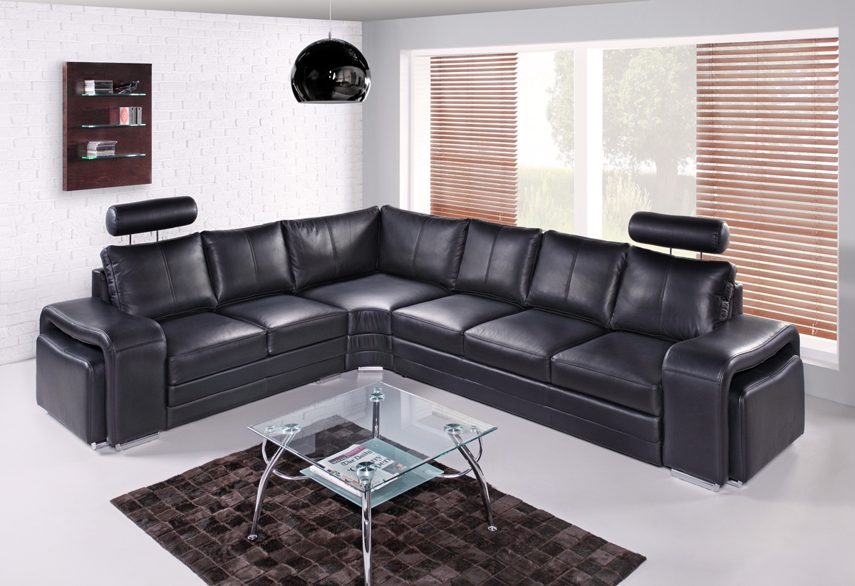 PYKA Enzo L kožená rohová sedačka čierna (S16) PYKA Enzo L kožená rohová sedačka čierna (S16)