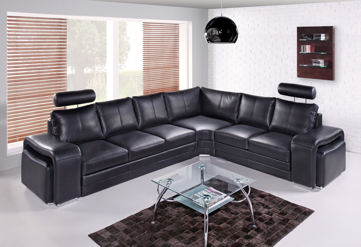 PYKA Enzo P kožená rohová sedačka čierna (S16) PYKA Enzo P kožená rohová sedačka čierna (S16)