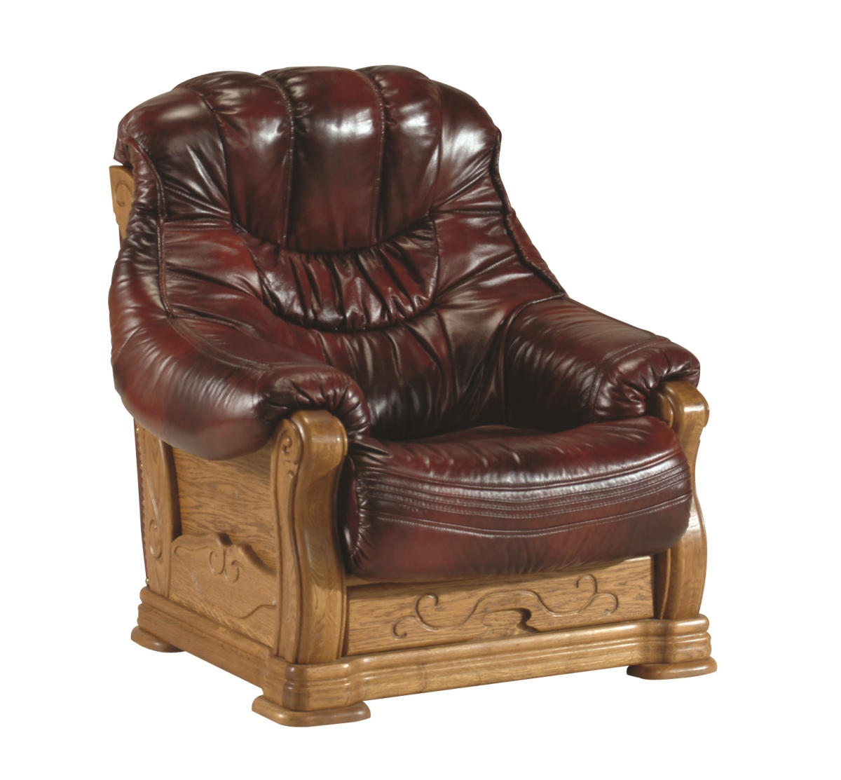 PYKA Kevin kožené kreslo drevo D3 / tmavohnedá (S43) PYKA Kevin kožené kreslo drevo D3 / tmavohnedá (S43)