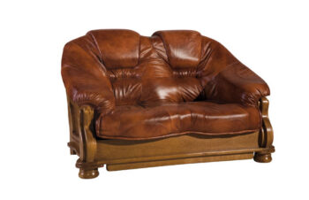 PYKA Lord kožená dvojsedačka drevo D3 / hnedá (S41)