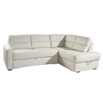 PYKA Modern P kožená rohová sedačka s rozkladom smotanová (G105)