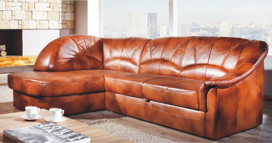 PYKA Yardek L kožená rohová sedačka s rozkladom svetlohnedá (DTS50) PYKA Yardek L kožená rohová sedačka s rozkladom svetlohnedá (DTS50)