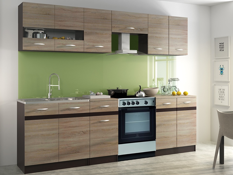 RENAR Livia 240 kuchyňa sonoma svetlá / sonoma tmavá RENAR Livia 240 kuchyňa sonoma svetlá / sonoma tmavá