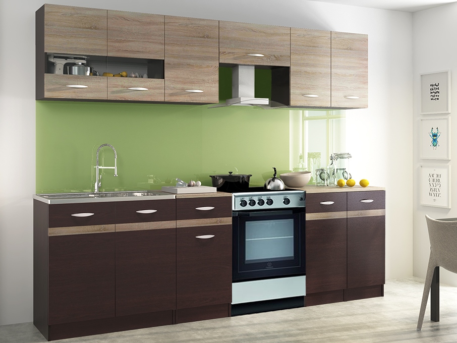 RENAR Livia 240 kuchyňa sonoma tmavá / sonoma svetlá RENAR Livia 240 kuchyňa sonoma tmavá / sonoma svetlá