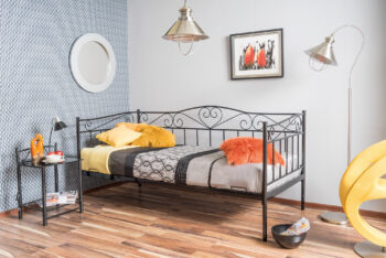 SIGNAL Birma 90 kovová jednolôžková posteľ s roštom čierna