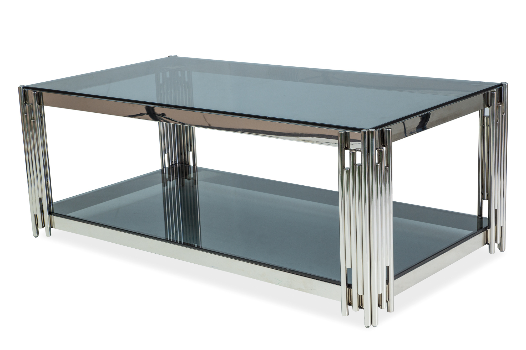 SIGNAL Fossil A sklenený konferenčný stolík dymová / chróm SIGNAL Fossil A sklenený konferenčný stolík dymová / chróm