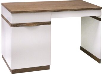 TARANKO Como CM L pc stôl biely vysoký lesk / dub Como