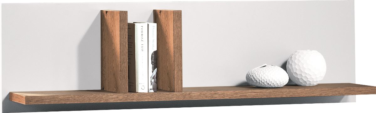 TARANKO Como CM-P2 polica biely vysoký lesk / dub Como TARANKO Como CM-P2 polica biely vysoký lesk / dub Como