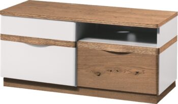 TARANKO Como CM-RTV/M P tv stolík biely vysoký lesk / dub Como