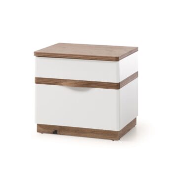 TARANKO Como CM-SZN P nočný stolík biely vysoký lesk / dub Como
