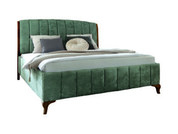 TARANKO Lagos LA-3 140 posteľový rám s úložným priestorom tmavozelená (A10 2124) / dub Lagos