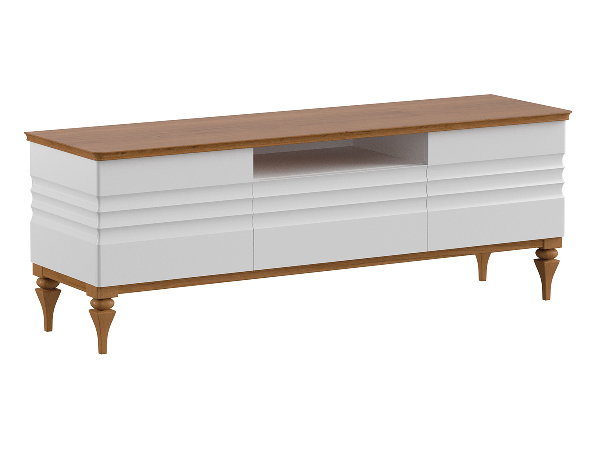 TARANKO Torino TO-RTV/D tv stolík biely vysoký lesk / dub Torino TARANKO Torino TO-RTV/D tv stolík biely vysoký lesk / dub Torino