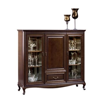 TARANKO Verona V-KB rustikálna barová skrinka s osvetlením hnedá