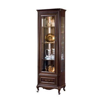 TARANKO Verona V-W1/2 L rustikálna vitrína s osvetlením hnedá