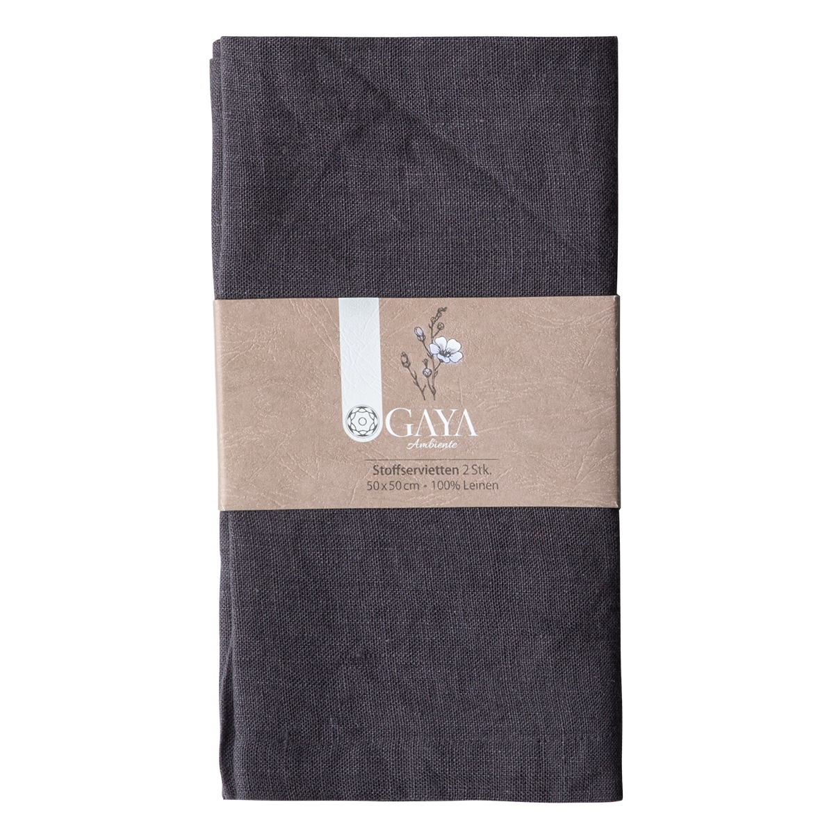 Antracitové ľanové obrúsky 50 x 50 cm 2 ks - Gaya Ambiente - 596435 Antracitové ľanové obrúsky 50 x 50 cm 2 ks - Gaya Ambiente - 596435