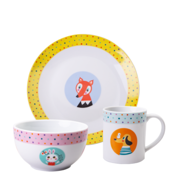 Detský porcelánový set 3 ks - KIDS World Animals - 450513
