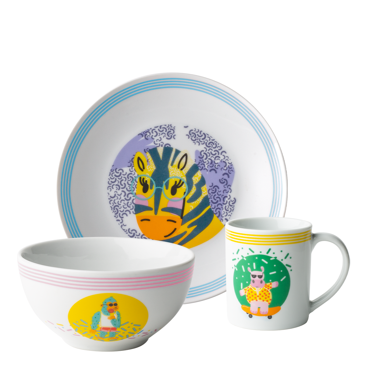 Detský porcelánový set 3 ks — Jungle Patrol - 450514 Detský porcelánový set 3 ks — Jungle Patrol - 450514