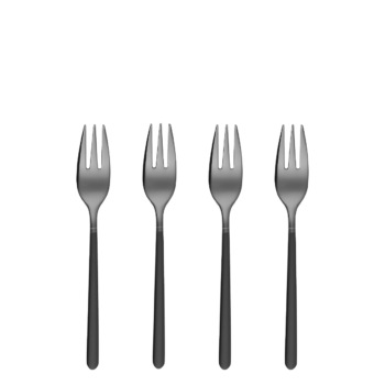 Dezertné vidličky set 4 ks - Porto PVD tmavý titánový / čierny pieskovaný - 110293