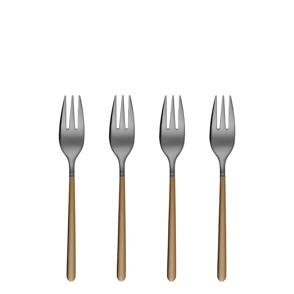 Dezertné vidličky set 4 ks - Porto PVD tmavý titánový / zlatý pieskovaný - 110298 Dezertné vidličky set 4 ks - Porto PVD tmavý titánový / zlatý pieskovaný - 110298