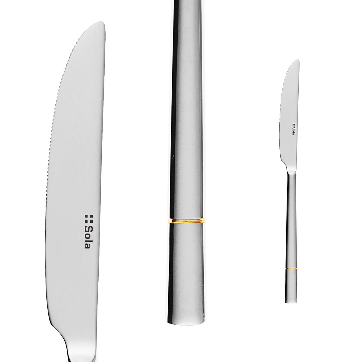 Dezertný nôž s plnou rúčkou - Luxus zlatá ryha - 112559 Dezertný nôž s plnou rúčkou - Luxus zlatá ryha - 112559