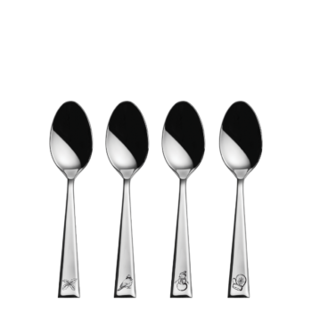 Kávová lyžička set 4 ks s laserom zimných obrázkov - Alessandria - 110698