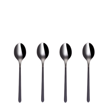 Kávové lyžičky set 4 ks - Porto PVD tmavý titánový / čierny pieskovaný - 110291