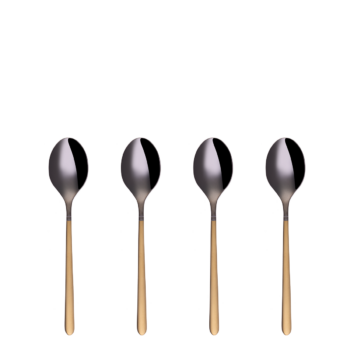 Kávové lyžičky set 4 ks - Porto PVD tmavý titánový / zlatý pieskovaný - 110296