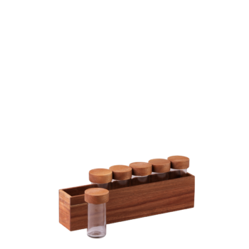 Koreničky v stojane set 7ks Agát 32,9 x 6 x 11,6 cm - FLOW Wooden - 593716