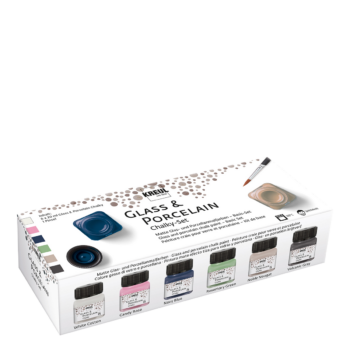 Kriedové farby na porcelán a sklo sada 6 ks – KREUL - 593313