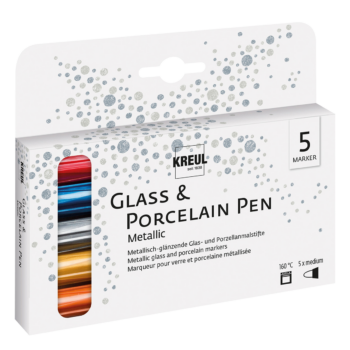 Metalické fixky na porcelán a sklo sada 5 ks – KREUL - 593316