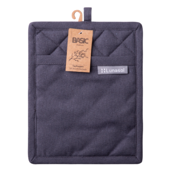 Oceľová sivá bavlnená chňapka 19 x 24 cm – Basic Ambiente - 596408