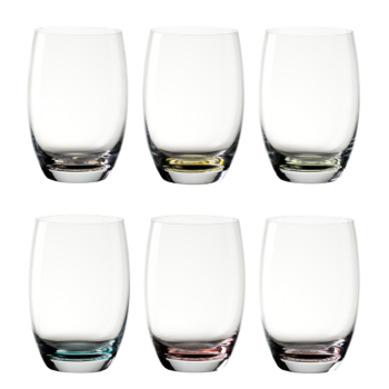 Poháre 460 ml s farebným špirálovým dnom - Optima Glas Lunasol set 6 ks - 322872