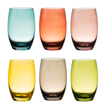 Poháre Tumbler farebné 460 ml 6 ks — Optima Glas Lunasol - 322837