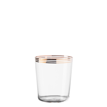 Poháre Tumbler s tromi pruhmi v zlatej farbe 440 ml set 6 ks - 21st Century Glas - 322175