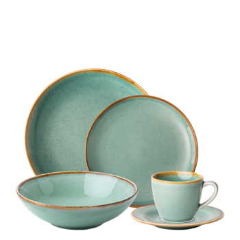 Porcelánový set 30 ks - Sand tyrkysový – Gaya - W0106