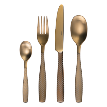 Príborový set 24 ks - Gaya All Satin zlatý - Chevron - 128499