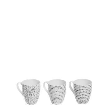 Šálka na mlieko, čaj alebo cappuccino 320 ml set 3 ks - Basic Dots - 490822
